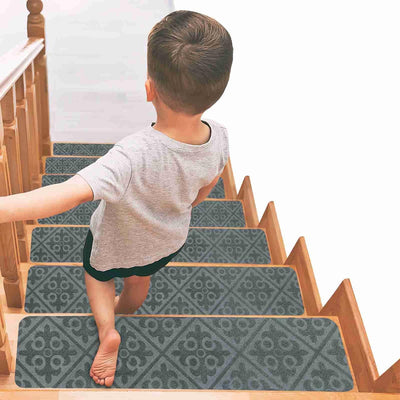 Arthome Teppich Treppenstufen Anti Rutsch Treppenteppich Teppiche 15 packen 20x76cm für Holztreppen,