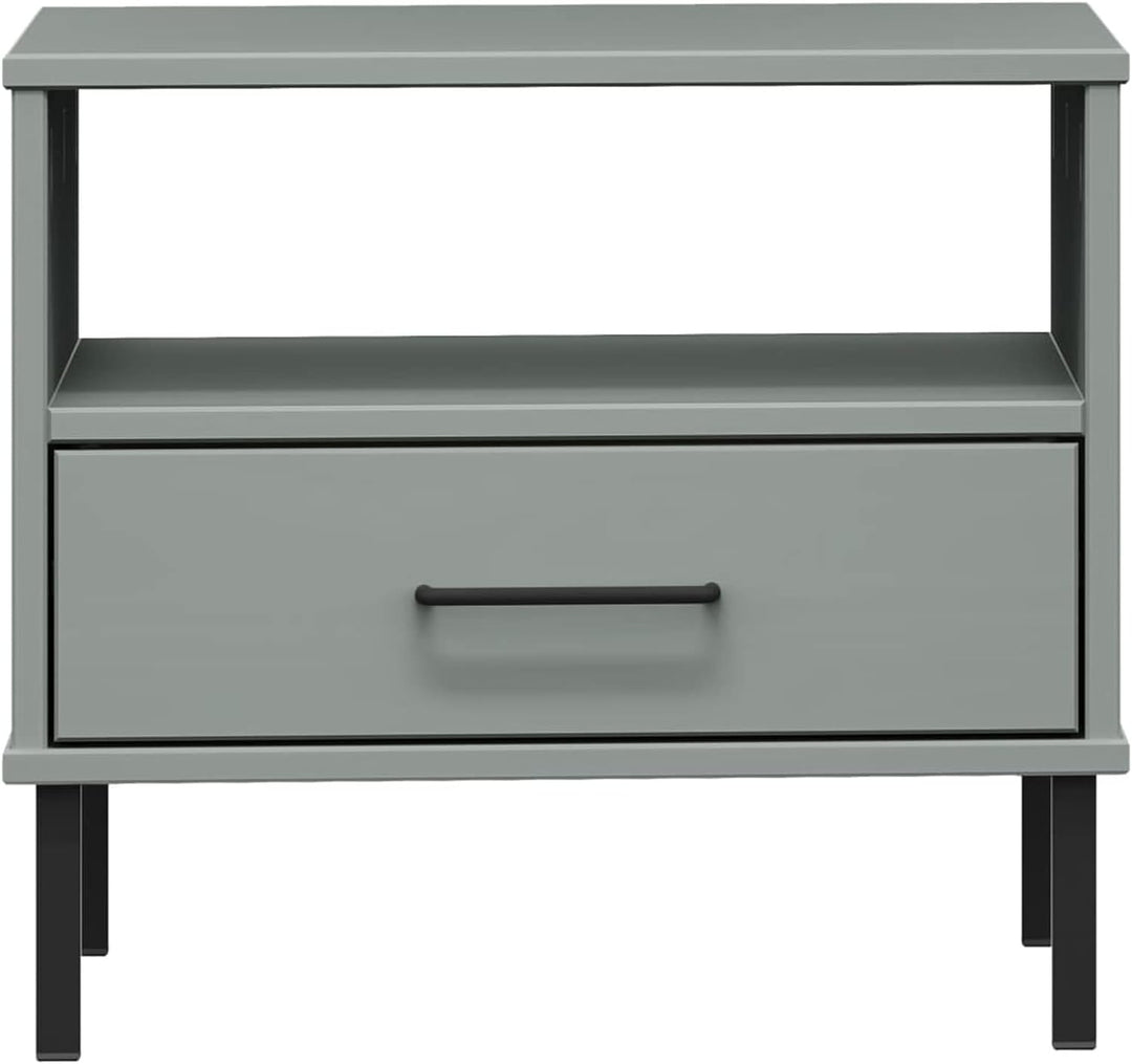 Tidyard Nachttisch Oslo mit Metallbeinen 1 offenes Fach und 1 Schublade Beistelltisch,Nachtschrank N