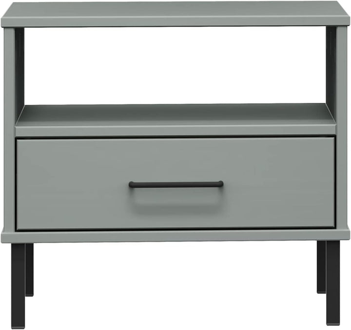 Tidyard Nachttisch Oslo mit Metallbeinen 1 offenes Fach und 1 Schublade Beistelltisch,Nachtschrank N
