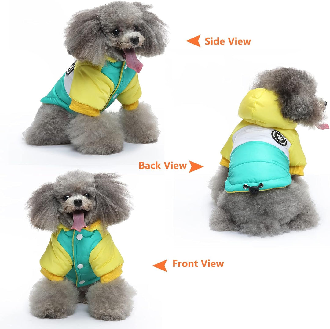 PETCUTE Hund Wintermantel Winterjacke mit Kapuze, Hundemantel mit Knopfverschluss,Verstellbar Hundej