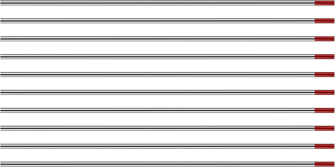 TEN-HIGH TIG Tungsten Electrodes, Thorium 2%, WT20(Red) Thorium Tungsten Electrode, 2.4mm x175mm 10p