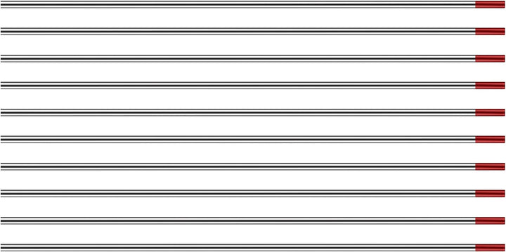 TEN-HIGH TIG Tungsten Electrodes, Thorium 2%, WT20(Red) Thorium Tungsten Electrode, 2.4mm x175mm 10p