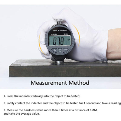 OBEST Digitales Durometer, Typ A, mit LCD-Display, Werkzeug zum Messen der Härte von Kunststoff, Gum