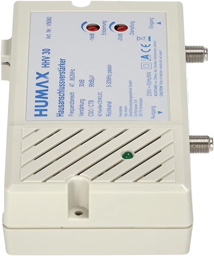 HUMAX DIGITAL Hausanschlussverstärker mit 4 Watt Leistungsaufnahme, Antennenverstärker für Kabelfern