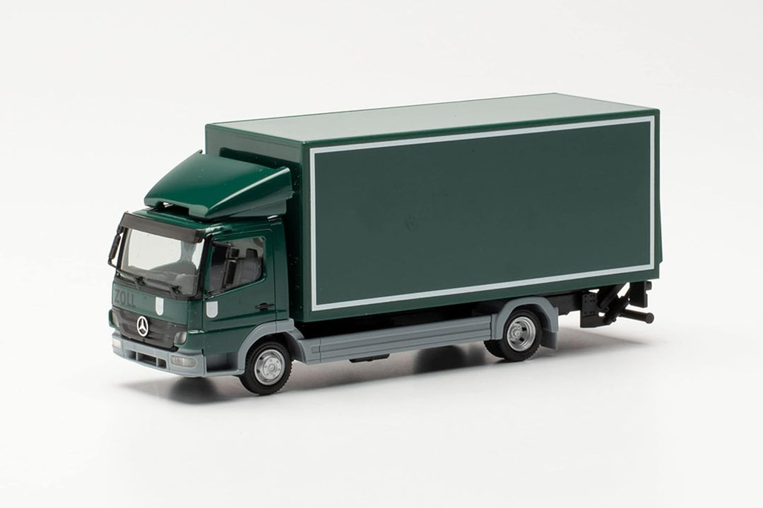 herpa 096645 Mercedes-Benz Atego `10 Koffer-LKW mit Ladebordwand „Zoll“ Auto Miniaturmodelle Kleinmo