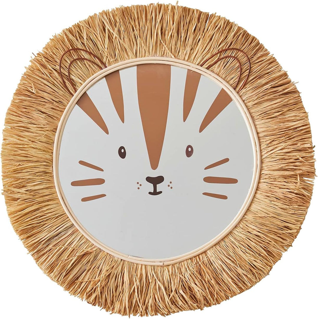 Vertbaudet Spiegel Löwe aus Rattan und Raphia Moka TU Mokka, Mokka