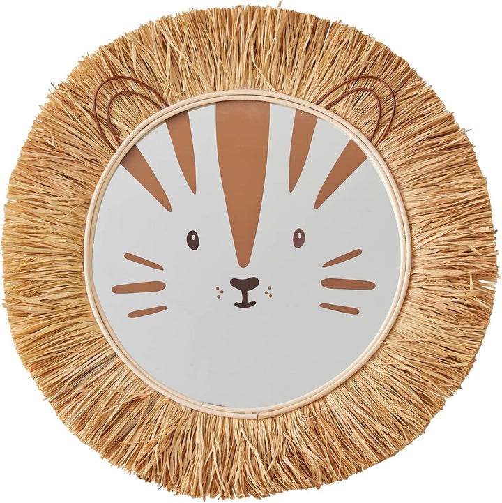 Vertbaudet Spiegel Löwe aus Rattan und Raphia Moka TU Mokka, Mokka