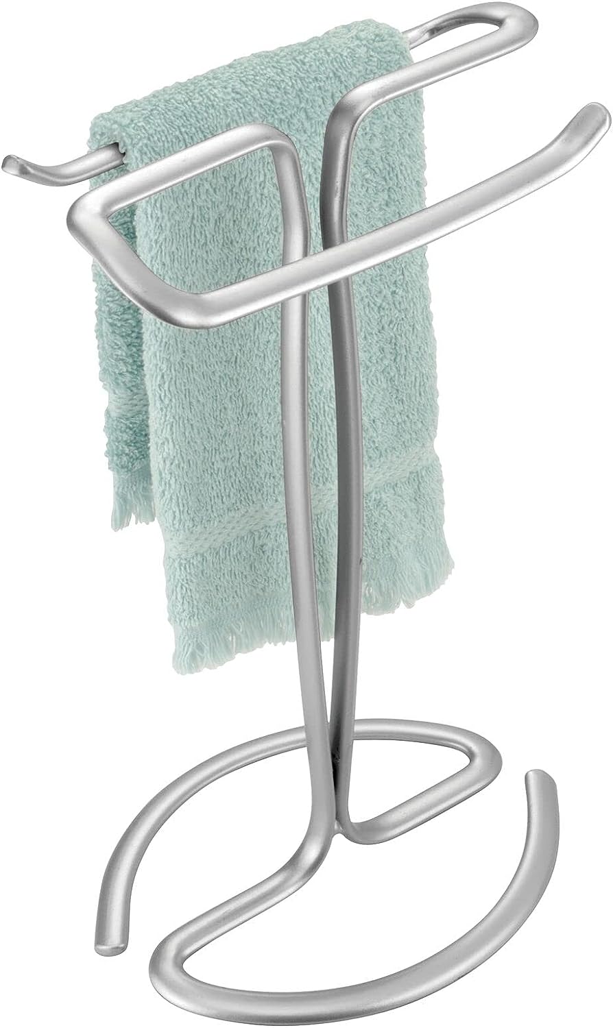 mDesign Handtuchhalter für den Waschtisch – frei stehender Handtuchständer für 2 kleine Gästehandtüc