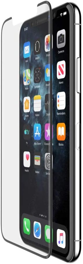 Belkin Schutzfolien F8W944zzBLK Vollflächig Premium (schwarz) Premium gehärtetes Glas mit vollständi