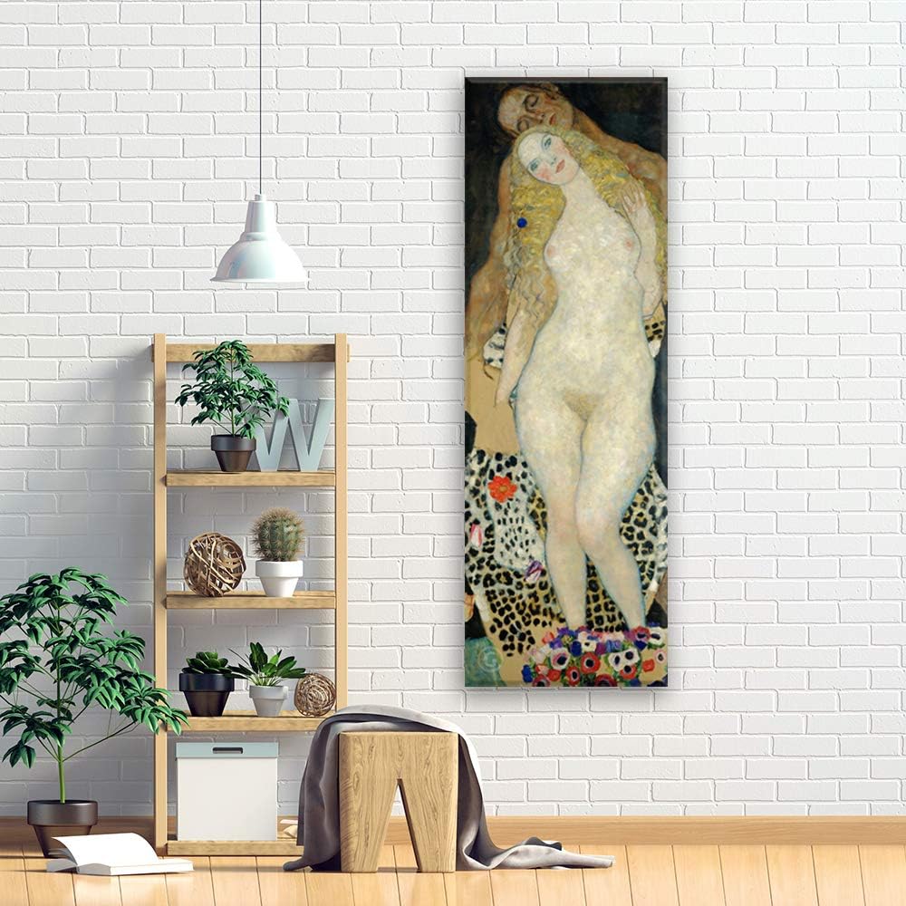 Feeby Deco Panel Adam und Eva Bild Kunstdruck modern Gustav Klimt Beige 30x90 cm M12825 30x90 cm, M1