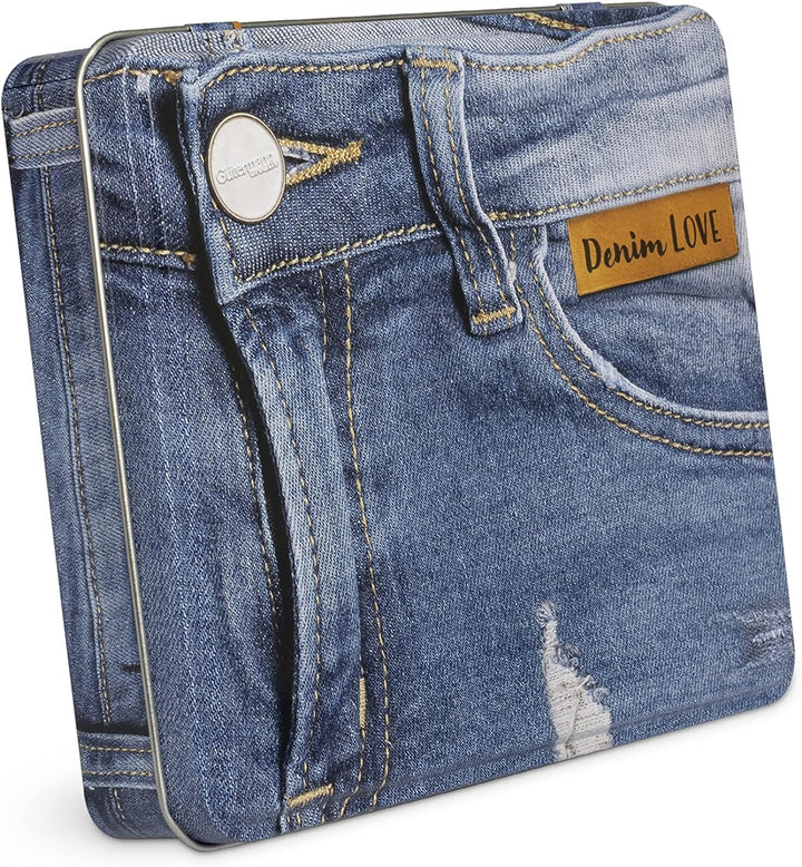 Gütermann Creativ Denim-Box mit 12 Spulen Profi-Jeansfaden Denim 100 m, 5 Jeans-Nähmaschinennadeln v