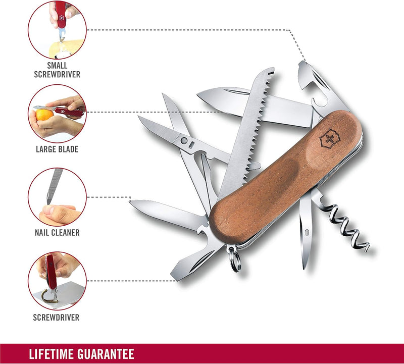 Victorinox Holz Taschenmesser Evolution Wood 17 (13 Funktionen, Holzsäge, Korkenzieher) Single, Sing