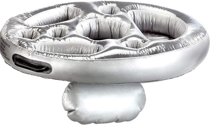 infactory Flaschenhalter Pool: 2er-Set schwimmende 2in1-Getränke- und Snackhalter, 70 x 50 cm (Geträ