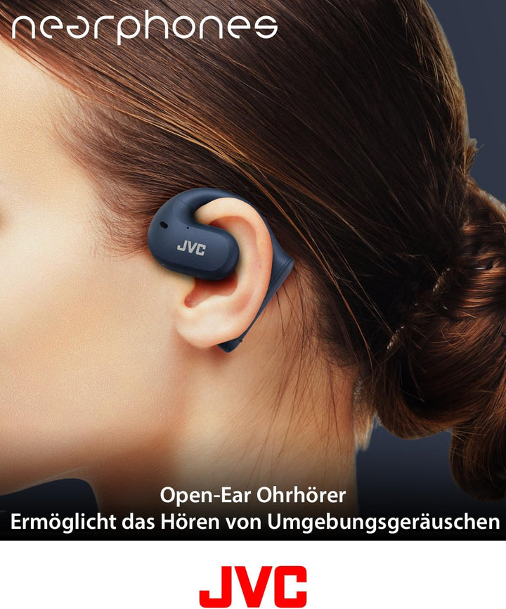 JVC Nearphones HA-NP35T-A, True Wireless Earbuds, Open Ear Design, Noise Cancelling, IPX4, Mikrofon-