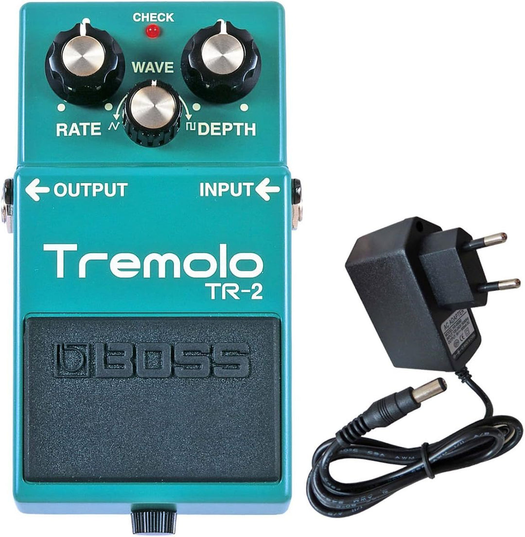 Boss TR-2 Tremolo Effekt-Pedal + keepdrum 9V Netzteil