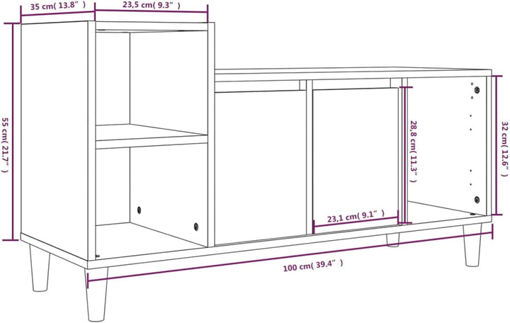 Tidyard TV Schrank mit Türen und Fächer Lowboard Fernsehschrank Fernsehtisch Sideboard HiFi-Schrank