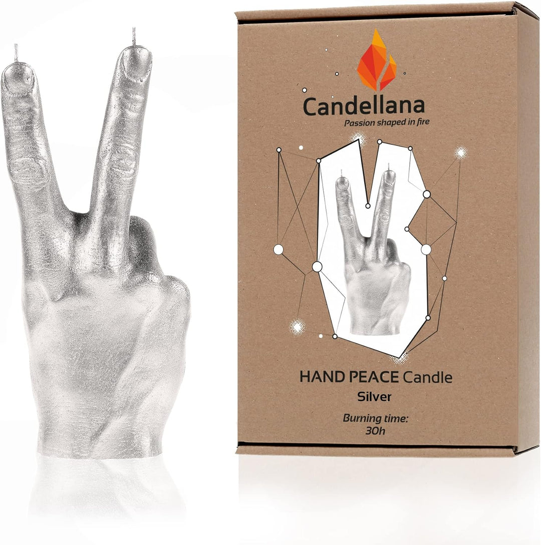 Candellana Hand PEACE Kerze - Hand Figur - Coole Deko - Gothic Deko - Grunge Deko Kerze - Heavy Meta