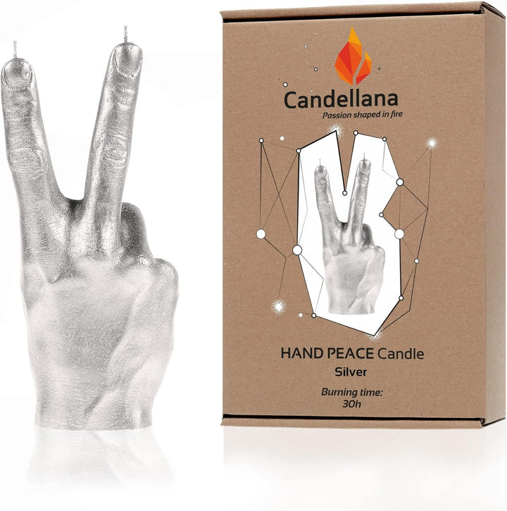Candellana Hand PEACE Kerze - Hand Figur - Coole Deko - Gothic Deko - Grunge Deko Kerze - Heavy Meta