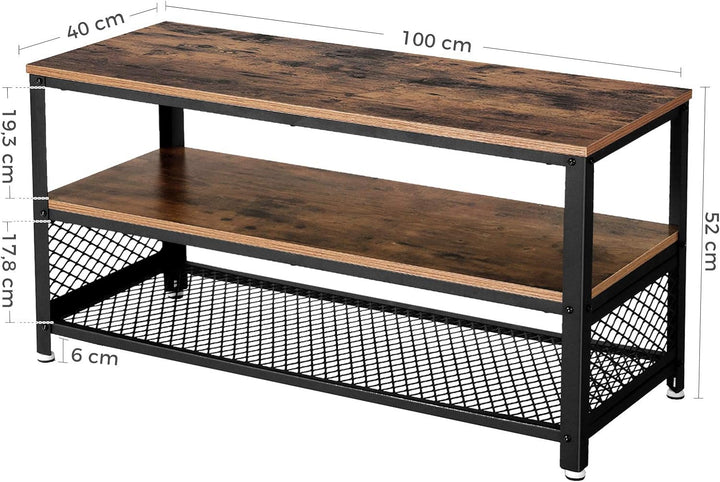 VASAGLE Fernsehtisch für Fernseher bis zu 43 Zoll, TV-Schrank im Industrie-Design, Konsole, Lowboard