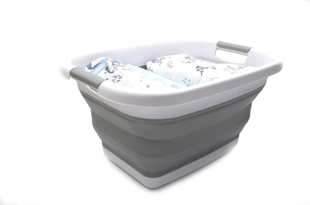 SAMMART 25L Satz von 2 zusammenklappbaren Wäschekorb/Wanne-Faltbarer Aufbewahrungsbehälter/Organizer