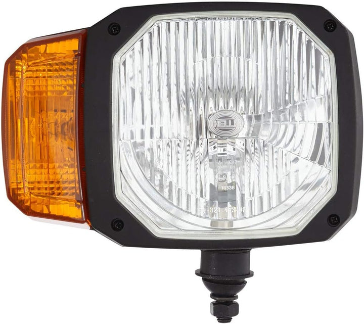 HELLA - Halogen-Hauptscheinwerfer - 12V - Einbau - Lichtscheibenfarbe: gelb - Stecker: DEUTSCH Steck