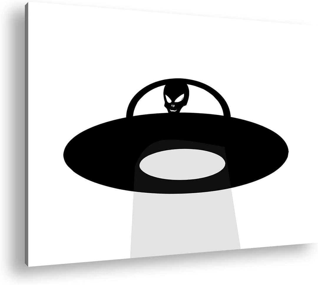 deyoli Entführung von Aliens Format: 80x60 Effekt: Schwarz&Weiss als Leinwandbild, Motiv fertig gera