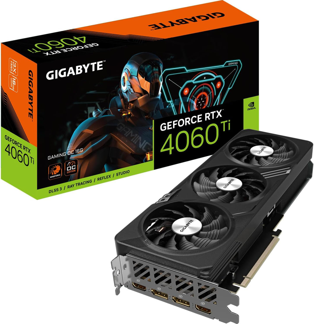 Gigabyte NVIDIA GeForce RTX 4060 Ti GAMING OC Graphics Card - 16GB GDDR6, 128-bit, PCI-E 4.0, 2595MH