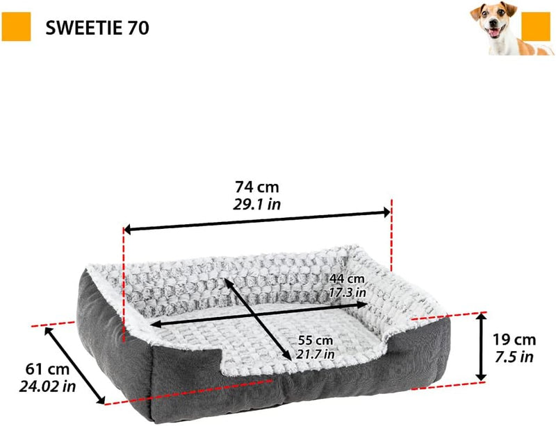 Zwinger für Hunde und Katzen Sweetie 70, ‎ 74 x 61 x 19 cm, Weiss /Grau Large, Large