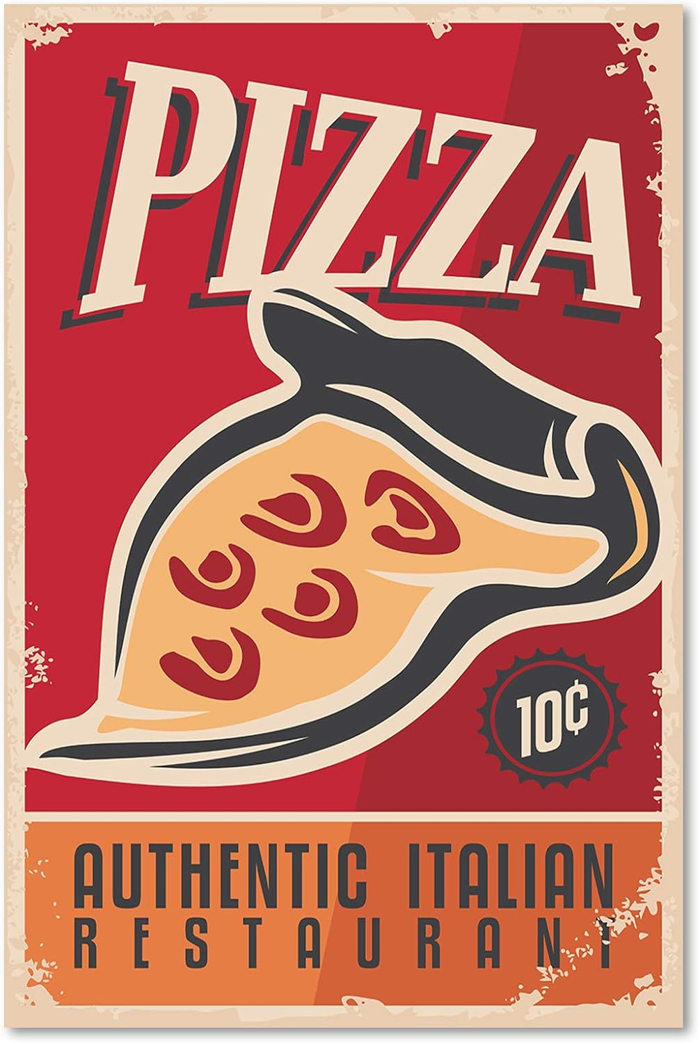 Wandbild XXL Nostalgisch Deko Kunst Bilder rostiges Schild Rot 80x120 cm Deco panel 80x120 cm Rot_A,