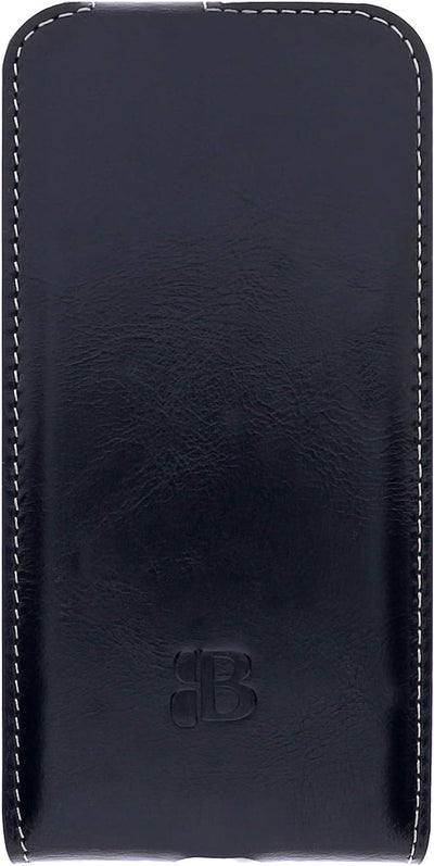 Burkley Flip Case Handyhülle für iPhone 13 Pro Max - Handytasche aus echtem Rindsleder, 360° Schutz