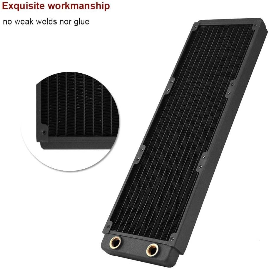 360mm Kupfer Radiator, G1/4 Gewinde Kupfer Heizkörper PC Wasserkühlung Flüssigkeit Wasserkühler Wärm