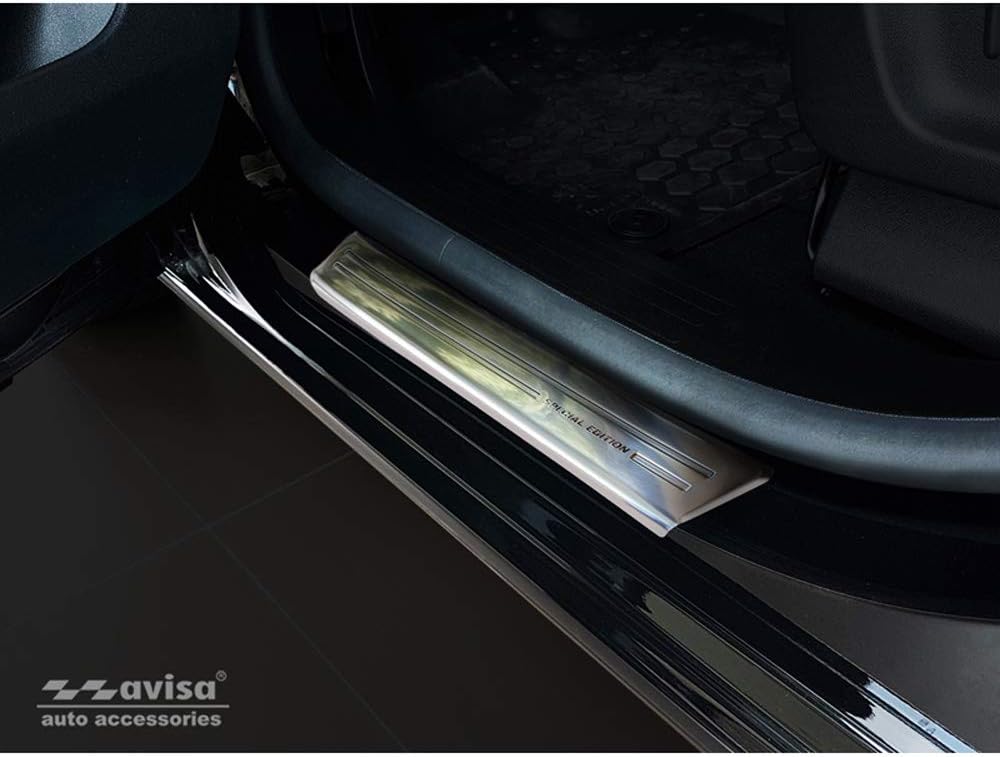 Inox door sill protectors compatible with Citroen Berlingo Multispace/Peugeot Partner & Rifter/Opel