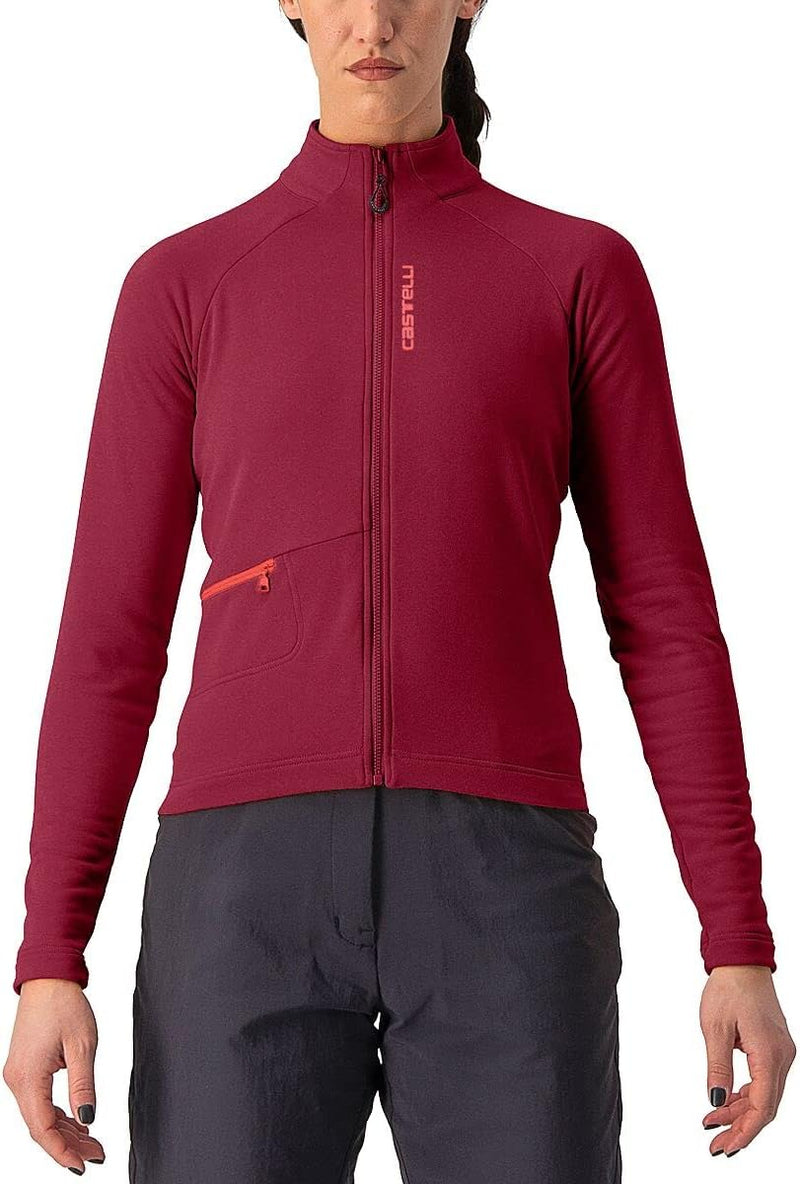 CASTELLI Damen Unltd Trail W JRS Sweatshirt XS Bordeaux/Brilliant Pink, XS Bordeaux/Brilliant Pink