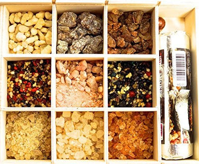 Berk "Holy Smokes" Geschenkset Räucherkiste âœ¿ 9 edle Weihrauchsorten âœ¿ mit Räucherkohle, Kupferl