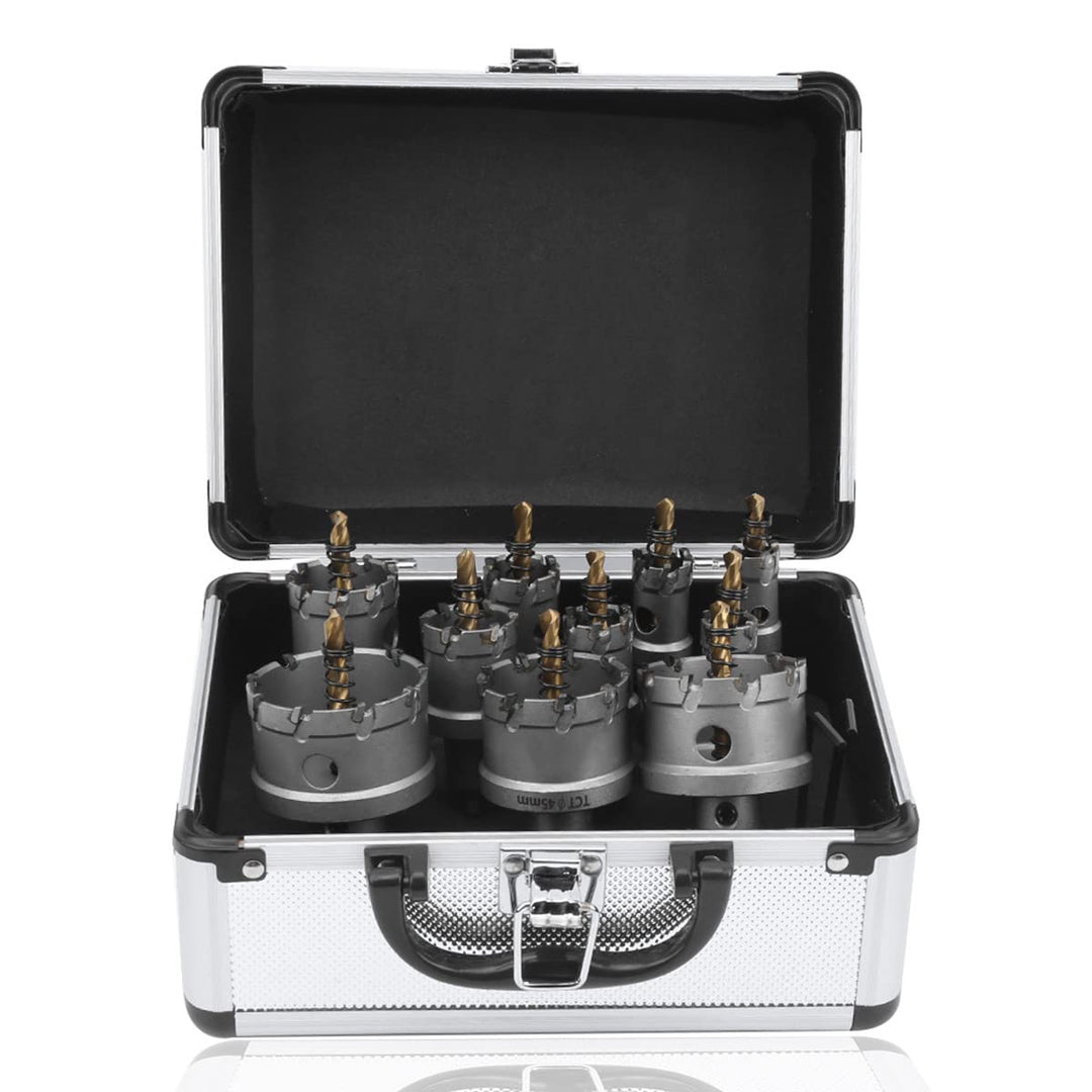 SagaSave 10 PCS Hartmetall Lochsäge, Heavy Duty Lochschneider für Metall, rostfreier Stahl, Gusseise