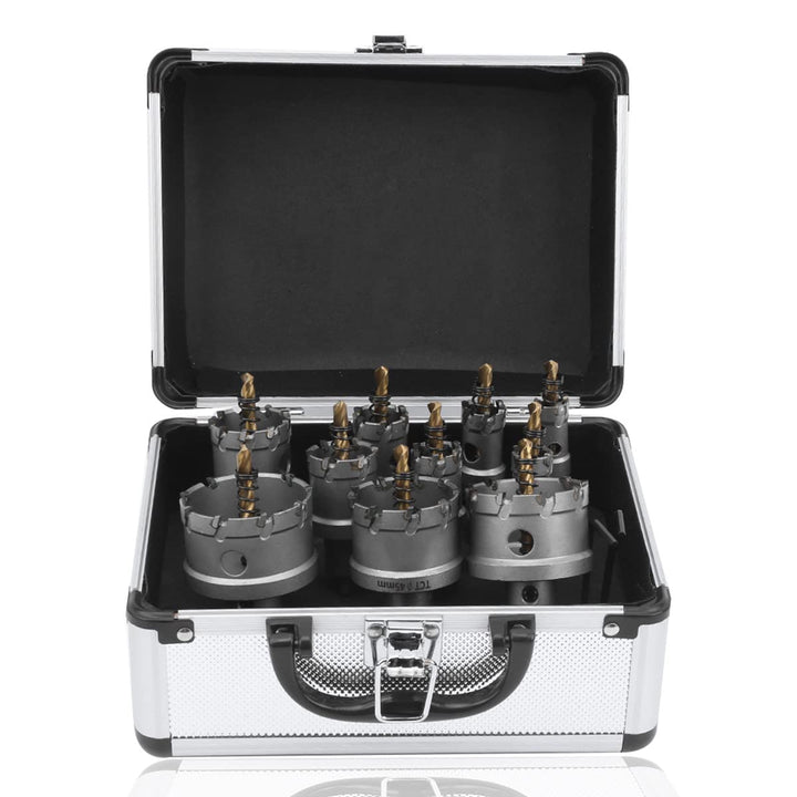 SagaSave 10 PCS Hartmetall Lochsäge, Heavy Duty Lochschneider für Metall, rostfreier Stahl, Gusseise