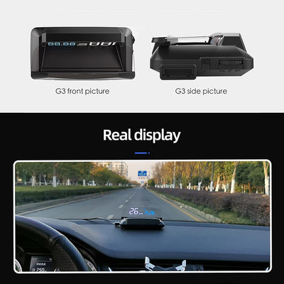 Geloo Auto Head Up Display, HUD GPS Tachometer Digital G3 GPS Tachometer KMH MPH Zeit Höhe Geschwind