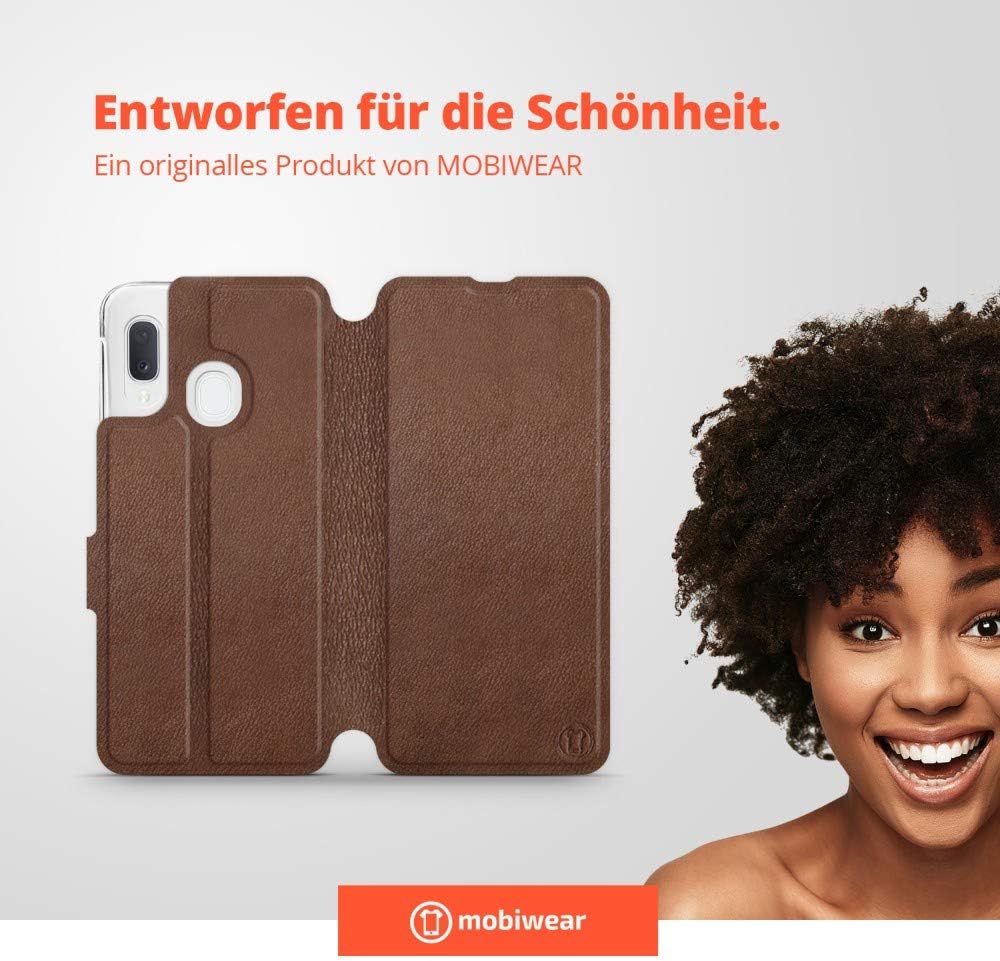 Mobiwear | Echt Lederhülle | Kompatibel mit Samsung Galaxy A20e, Made in EU handyhülle, Slim Leather