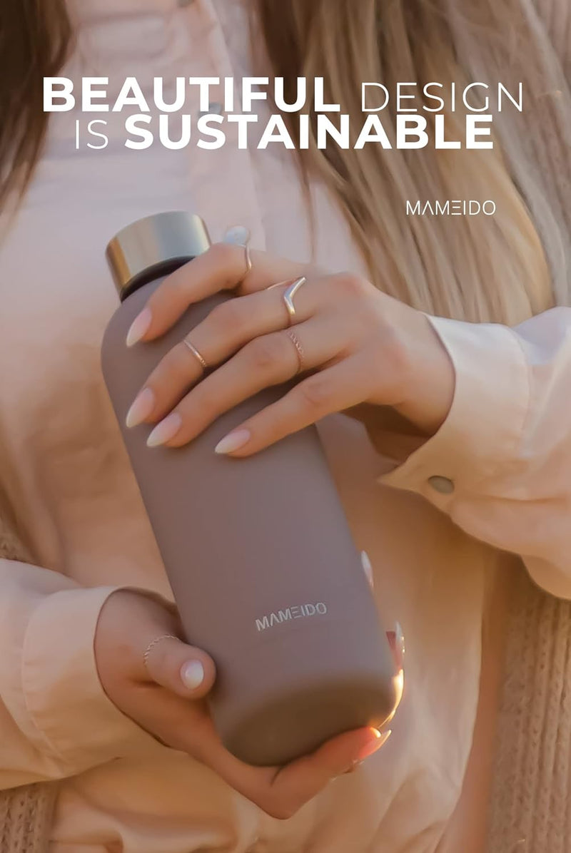 MAMEIDO Trinkflasche Edelstahl 1l, 750ml & 500ml - auslaufsichere Thermosflasche, Kohlensäure geeign