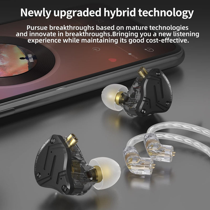 CCA KZ ZS10 PRO X In Ear Monitore Upgrade Version 4BA+1DD 5 Treiber IEM Kopfhörer HiFi Metall kabelg