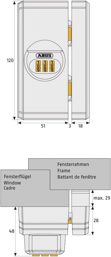 ABUS Fenster-Zusatzsicherung FTS106 AL0145 - Fensterschloss mit individuell einstellbarem Zahlencode