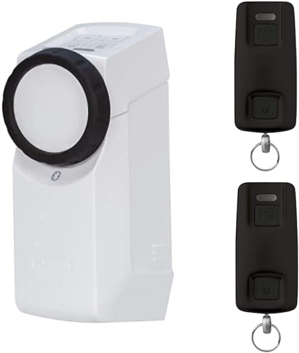 ABUS HomeTec Pro Bluetooth CFA3100 - Elektronisches Türschloss - Weiss + 2 x Bluetooth-Fernbedienung