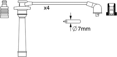 Bosch 0986357272 - Zündleitung - 4er Set