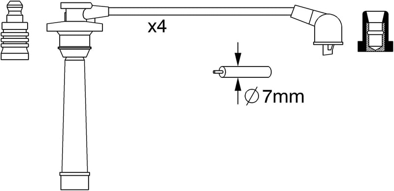 Bosch 0986357272 - Zündleitung - 4er Set