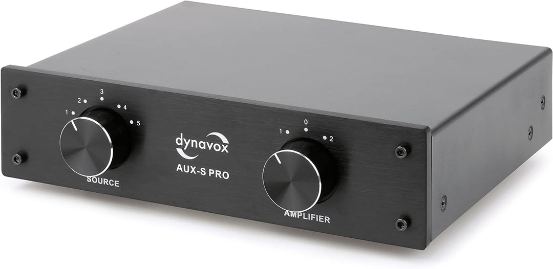 Dynavox AUX-S PRO, Eingangs-Erweiterungs-Umschalter mit 5 Cinch-Eingängen, Anschlüsse für Zwei Stere