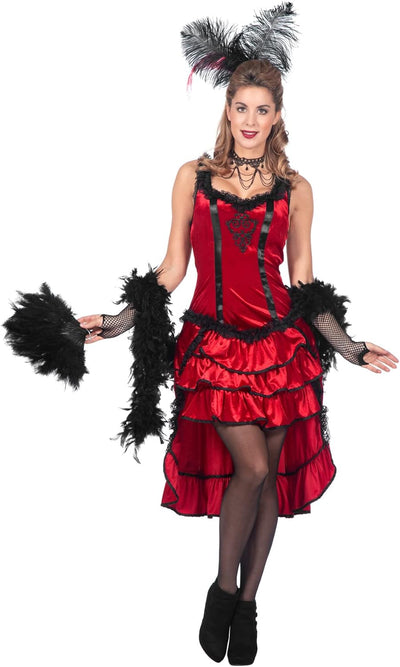 Wilbers & Wilbers - Damen Western - Burlesque Saloon Kleid - einteilig in rot - Saloongirl - Karneva