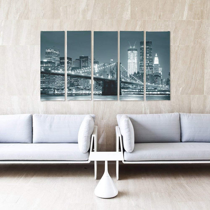 Feeby. Leinwandbild - 5 Teile - Bilder, Wand Bild, Wandbilder, Kunstdruck XXL, 5-Teilig, Typ C, 200x