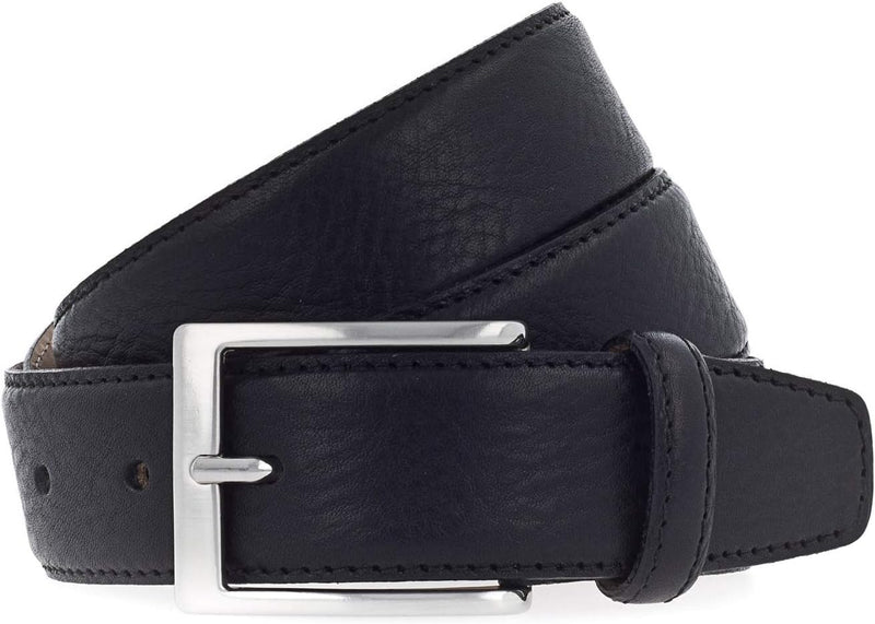 Vanzetti Dresscode: Business 35mm Cambered Full Leather Belt W80 Black - kürzbar