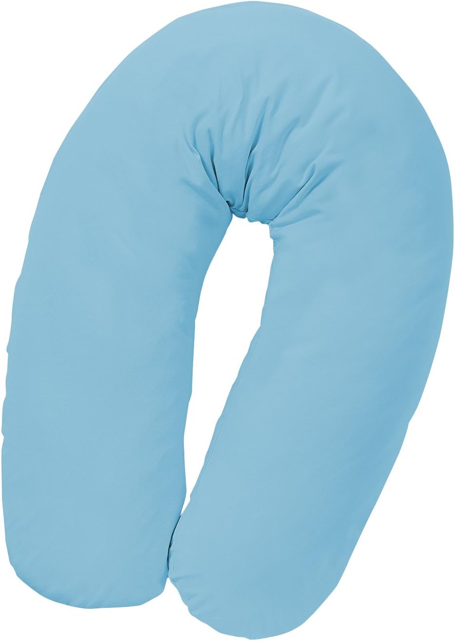 Julius Zöllner 4670040317 Stillkissen mit Perlenfüllung, uni Baumwolle,ca. 190 cm, uni blau uni Baum