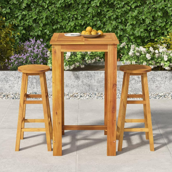 Tidyard 3-TLG. Garten Essgruppe, Gartenbar Set, Gartentheke Bartisch und Barhocker mit Runder Sitzfl